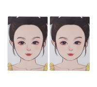 Planche d'exercice de peinture de visage pour enfants 2pcs affichage de pochoir de maquillage réutilisable premium pour le début de la taille A4 (Visage frontal fille)