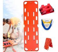 Planche Dorsale De Sauvetage D'Urgence En Plastique,Planche Dorsale Pliable Pour L'Immobilisation,Brancard Avec Sangles Dorsales, Capacité De Charge 159 Kg,Pour HôPitaux, Cliniques, Familles(2-fold)