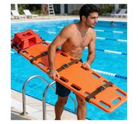 Planche dorsale de sauvetage d'urgence, panneau de moulage monobloc avec dispositif d'immobilisation de tête et 3 ceintures de sécurité pour sauver la vie de la piscine