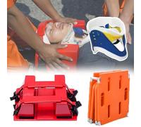 Planche dorsale d'urgence pliable for le transport des patients, avec immobilisateur de tête en mousse et ceinture de sécurité - for l'eau et les piscines(Complete Set)