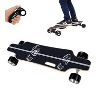 Planche Électrique Noire - Autonomie de 15km, Vitesse Max 25km/h, Moteur Hub 350W, Télécommande à 4 Vitesses, Capacité 90kg, Poignée Transport pour Adultes et Adolescents Débutants