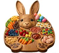 Planche en bois avec motif lapin pour servir du fromage et de la viande lors des fêtes de Pâques et des divertissements saisonniers