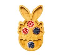 Planche en bois de lapin - Vaisselle en bois divisée mignonne | Assiettes de service | Pour collations, fruits, noix, bonbons, fruits, noix, baies, pique-nique en plein air, voyage, décoration