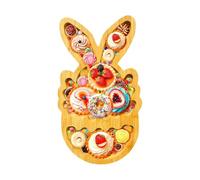 Planche En Bois Lapin,Conteneur En Bois Naturel Mignon À Compartiments | Plateau À Fruits - Pour Snacks Fruits Noisettes Célébrations Voyages En Extérieur Anniversaire Noël