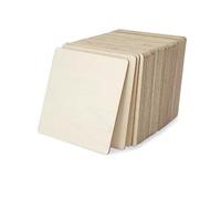 Planche en bois mince Woodcraft, Pièces en bois inachevé de 8cm, planche à découper carrée en bois naturel vierge, sous-verres de carreaux de Scrabble for peinture artisanale, 10 pièces