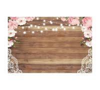 Planche en Bois, Mur de Fleurs, arrière-Plan Photographie, Fournitures décoration for fête d'anniversaire et Mariage, Accessoires Photo pour Studio Photo(Brown2,Vinyl-W90xH60cm)