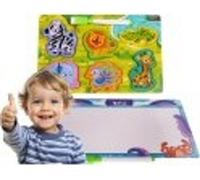 planche en bois + puzzles SAFARI pour enfants Jouet créatif