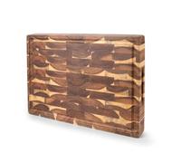 Planche En Cuisine 18 Inch Wooden Chopping Block Double-sided Using Wood End Grain Cutting Board With Juice Groove