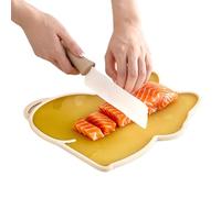 Planche en forme de chat : planche à découper pour aliments pour bébés, planche à découper avec motif de de dessins animés, planche à découper double face, adaptée pour la cuisine, le camping