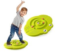 Planche Equilibre Enfant, Tableau d'équilibre avec labyrinthe et 5 boules, Plastique Rocker Maze Board avec tremplins charge 220 lb, jeu actif et exercice pour tout-petit (Vert)