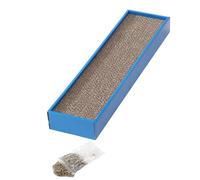 Planche griffoir pour chat en carton avec herbe à chat Ebi Beige 48,5x12x5 cm