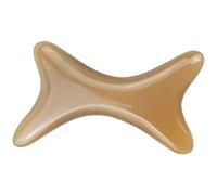 Planche Gua Sha Faciale en Corne Naturelle, Forme Os, Jaune | Plaque de Massage, Format Portable, Usage Maison et Thérapie Physique, pour Épaules et Dos