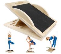 Planche Inclinée et Planche de Équilibre 2 en 1, Planche Inclinée en Bois pour Étirement du Mollet, Équipement Fitness à Cale Réglable pour Physiothérapie, Étirement et Équilibre du Mollet