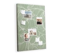 Planche liège horizontale | tableau mural bureau home office école maison | surface large pour notes photos projets idées et rappels - 80x120 - coloré - Motif de grandes feuilles