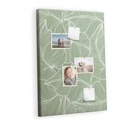 Planche liège horizontale | tableau mural bureau home office école maison | surface large pour notes photos projets idées et rappels - 70x100 - coloré - Motif de grandes feuilles