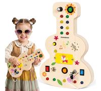 Planche manipulation guitare bois mamabrum tableau led boite a musique 3 ans