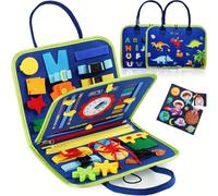Planche occupée et livre occupé pour les enfants - Jouet de voyage sensoriel et d'apprentissage pour avion et voiture, jouets d'apprentissage préscolaire, cadeaux idéaux Bleu