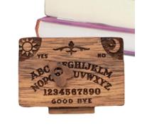 Planche Ouija en bois miniatures - Jeu de planchette Spirit Board - Petits accessoires de sorcellerie - Sculpture détaillée sur bois avec lettres et chiffres - Jeu de sorcières pour collectionneurs et