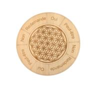 Planche Pendule Oui/Non en Bois avec Fleur de Vie - Cadran de Radiesthésie 15cm - Support Divinatoire pour Réponses Claires - Fabrication Artisanale Française en Bois de Tilleul