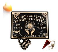 Planche pendule solaire - 30,5 cm en bois, finition noire, motif gravé | Planche de divination parlante avec boussole alphabet, accessoires pour pratique spirituelle, méditation, lecture énergétique,