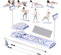 Planche Pilates, Ensemble Pilates Reformer, Appareil Multifonctionnel pour muscler Les abdominaux, Planche Pliable pour abdominaux pour Femmes, Appareil Portable pour Exercices abdominaux,Violet
