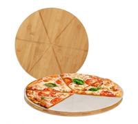 Planche pizza assiette en bambou 4 pièces 33 cm planche à pizza en bambou