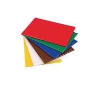 Hygiplas Planche à découper haute densité, Code couleur jaune, Préparation des produits à base de viande cuite, Taille : 25 x 600 x 450 mm, Planche à découper en PEHD, J045
