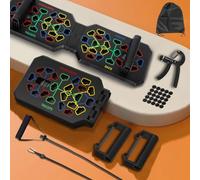 Planche Pompe Multifonction avec Bande de Résistance élastique et Hand Grip, Pliable et Portable, Salle de Gym à Domicile, équipement de Fitness Pour la Maison
