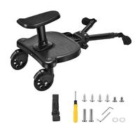 Planche Poussette Universelle 2 en 1, Adaptée À Différents Styles De Poussettes, Marche Pied Poussette, siège amovible, pour enfants de 3 à 7 ans, Avec Une Charge Maximale De 25 kg