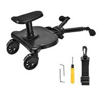 Planche Poussette Universelle,FNRIDS Skate Poussette Universelle, Portable Kiddy Boards,avec Sangle de Suspension,Rotation à 360,Planches à Roulettes pour bébé pour Enfants de 2 à 6 Ans (25kg) (noir)