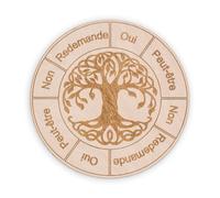 Planche radiesthésie pour pendule + arbre de vie en bois