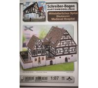 Planche Schreiber Maquette en carton HO Hôpital médiéval de Blaubeuren