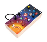 Planche Sensorielle d'Activités Éducatives | Jeu en Bois du Système Solaire avec Motif Spatial - Témoin LED, Jeu Éducatif Scientifique, Motifs Spatiaux Éclatants, Développement de la Motricité Fine