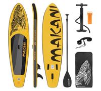 Planche stand up ECD Germany 320 x 80 x 15 cm jaune PVC gonflable jusqu'à 120 kg avec accessoires