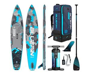 Planche Stand Up Paddle Bluefin Rogue 12'6, Planche Sup de randonnée Gonflable, Kit Sup de randonnée avec pagaie en Carbone, Accessoires Inclus, Coffre-Fort Portable et de Voyage