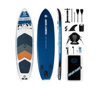 Planche Sup Gonflable 351×89 cm, Charge 200 kg Adulte. Livrée avec Pompe, dérives, Sac à Dos, Accessoires et Pochette téléphone étanche, idéale pour pêche, Yoga et randonnée Aquatique