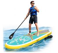 Planche SUP Gonflable avec Double Commande Moteur & Pagaie Intégrée | Adapté Aux Débutants, Bonne Stabilité Sur L’Eau, Conduite Réglable, Sac À Dos Inclus, Aventures En Plein Air
