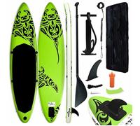 Vidaxl Ensemble De Planche Sup Gonflable 305x76x15 Cm Vert Vert