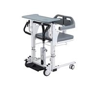 Planche Transfert Fauteuil de transfert lève-personne portable pour la maison, lève-personne multifonctionnel pour soins infirmiers, chaise percée à roulettes avec siège divisé, plateau et p