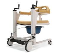 Planche Transfert Fauteuil de transfert portable pour patient à domicile, avec roulettes, douche manuelle et siège séparé, chaise percée 4 en 1 pour personnes âgées et handicapées