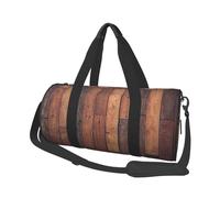 Plancher à Motif en Bois, Sac de Voyage de Grande capacité, Sac à Main Rond, Sac de Voyage de Sport, fourre-Tout, Sac de Fitness