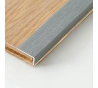 Plancher en Bois en Forme De L Edgig Strips Bande De Seuil De Porte, Garniture De Marche D’escalier 35.4ich / 90cm Bûche, PVC Bois Grai Fiish, Q, 2x1cm/0.78x0.39inch