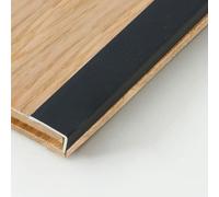Plancher en Bois en Forme De L Edgig Strips Bande De Seuil De Porte, Garniture De Marche D’escalier 35.4ich / 90cm Bûche, PVC Bois Grai Fiish, J, 2x1cm/0.78x0.39inch