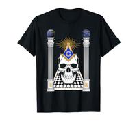Plancher maçonnique à carreaux de la franc-maçon Boaz et du crâne de Jachin T-Shirt