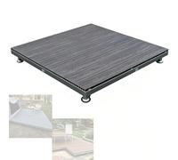 Plancher Modulable Extérieur Emboîtable 84x84 cm, Plate-forme de Patio en WPC avec Pieds Métalliques Réglable, Aspect Bois Imperméable Antidérapante pour Jardin Pelouse Camping(Purple,10cm/4in)