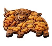 Planches à charcuterie - Plateau de service à fromage en bois en forme de vache | Plateau de pâturage solide et sûr de style rustique | Fête, vacances, pique-nique, réunion de famille, dégustation de
