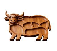 Planches à charcuterie - Plateau en bois de vache de 29 cm | Plateau de service de planche à fromage, plateau d'apéritif de style rustique pour hôte de fête, cadeau de mariage, vacances de Noël et