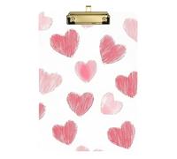 Planches à clip en plastique transparent pour enseignant infirmier, taille 22,9 x 30,5 cm, cœur rose