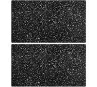 Planches à découper 2 pcs avec motif de granit Verre trempé Noir G