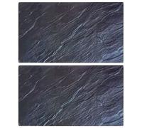 vidaXL Planches à découper Motif pierre naturelle en verre trempé 2 pièces
